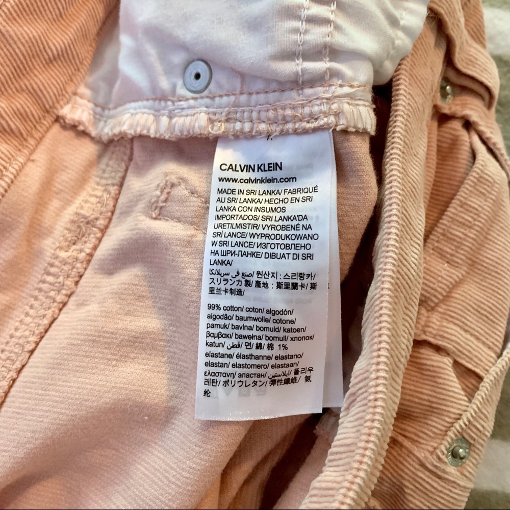 Calvin Klein Jeans Pink Mid Rise Skinny Corduroys - Picture 7 of 7